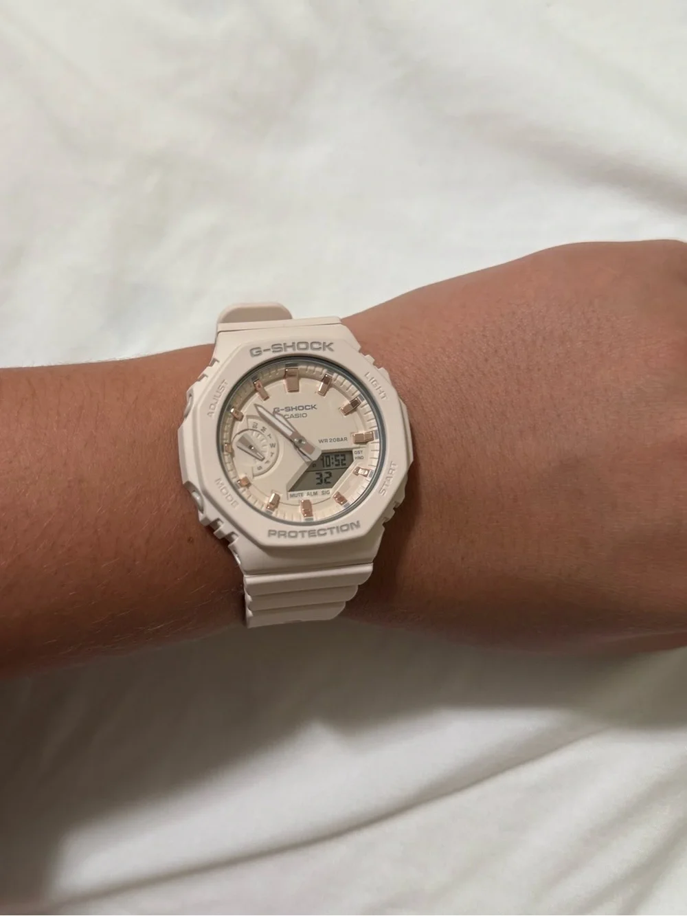 Casio G-Shock Pink Beige Resin Analog-Digital Watch